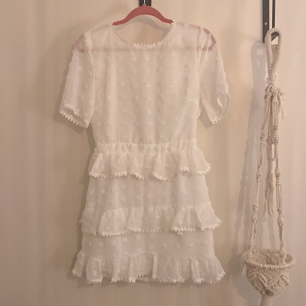 Just Me, size SM, white dress.